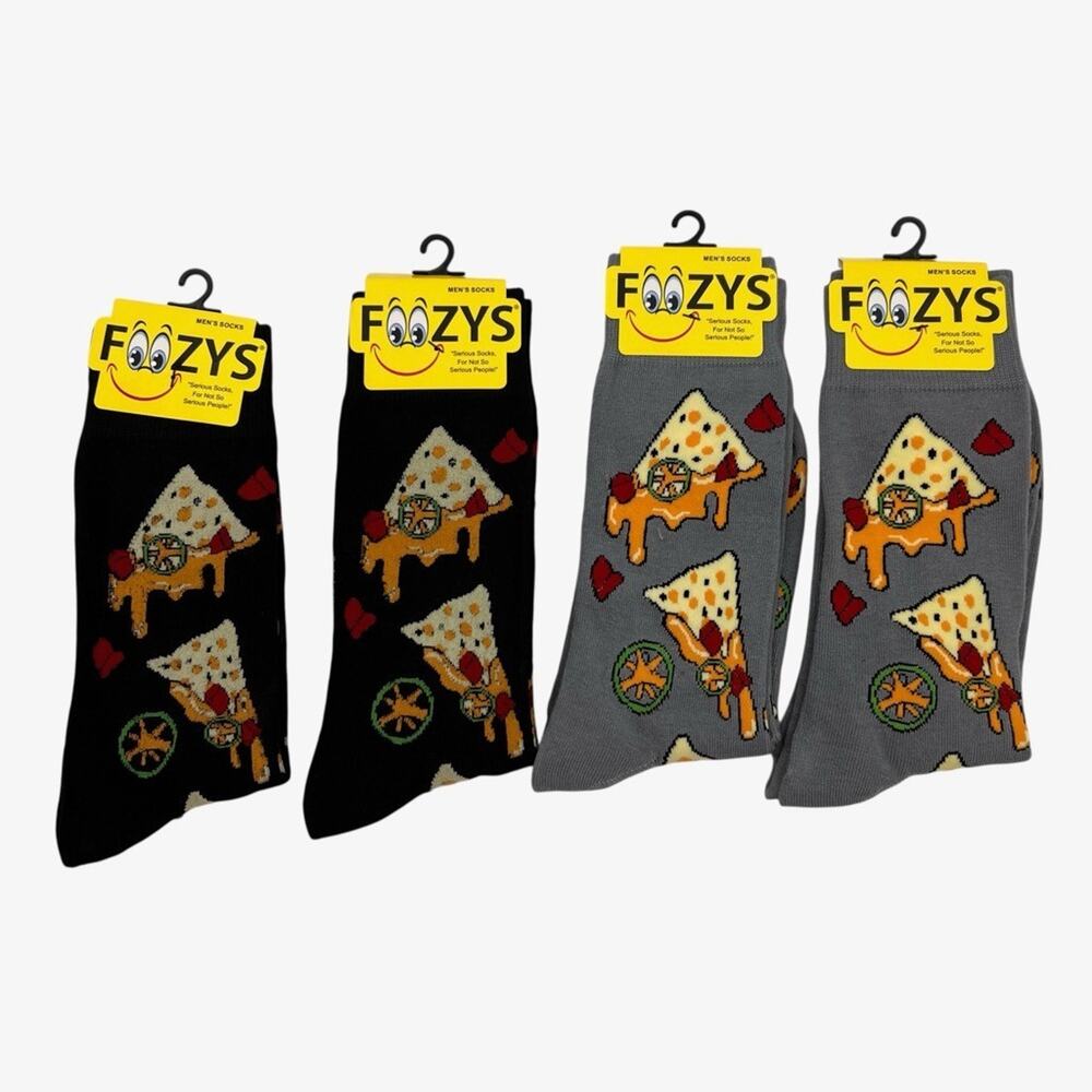Foozys Socks Mens 6-12 Nachos Cheese Funny Fun Novelty Crew Calf Length 4 Pairs